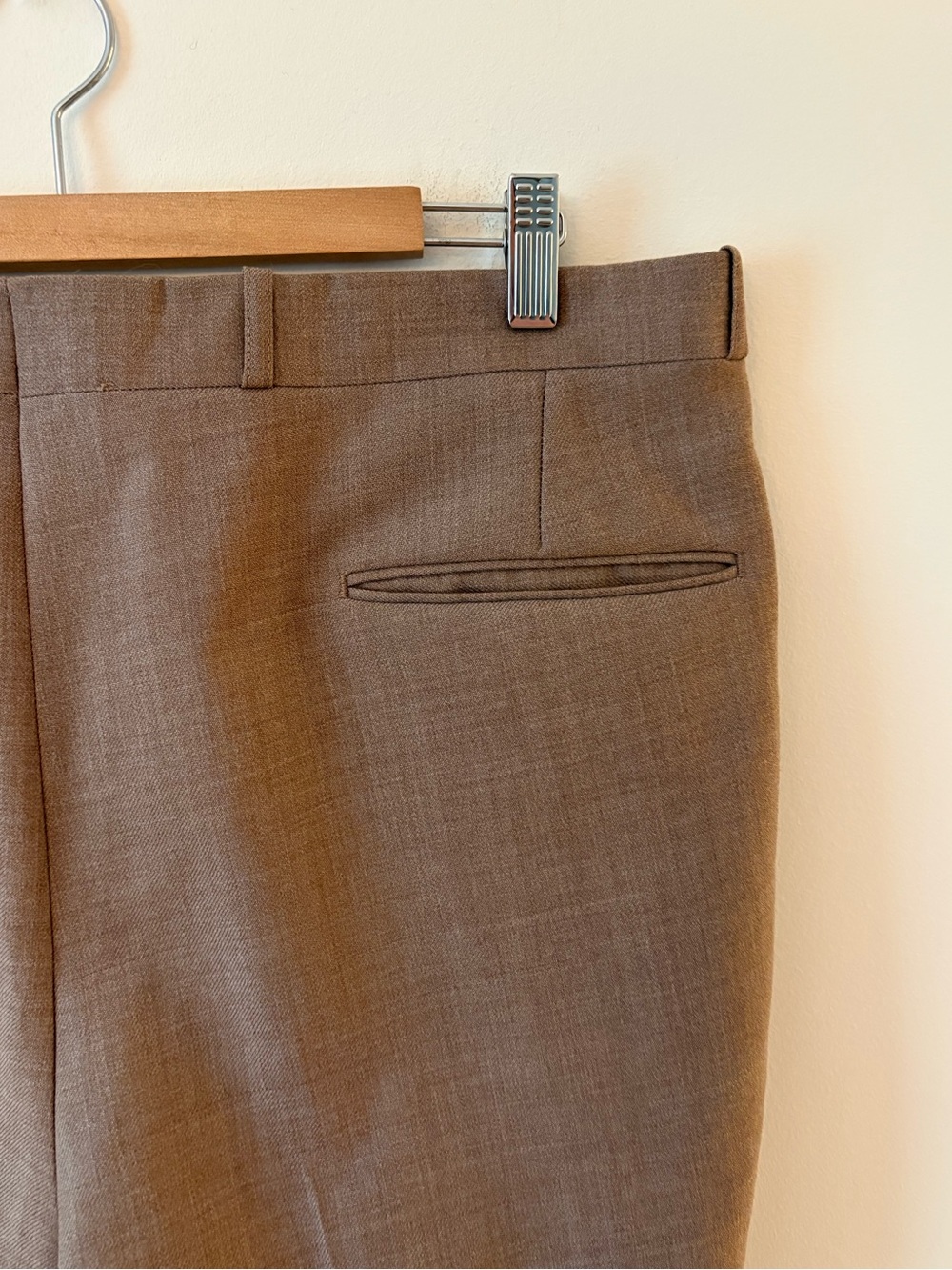 Vintage Wide Leg Brown Wool Trousers by Baycrest Made in Canada Size 18/XXL Fall - Picture 9 of 11